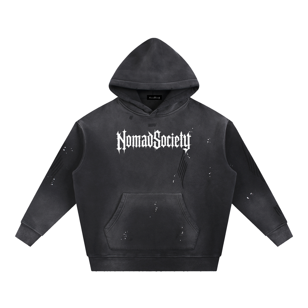 Black Label Frayed Hoodie
